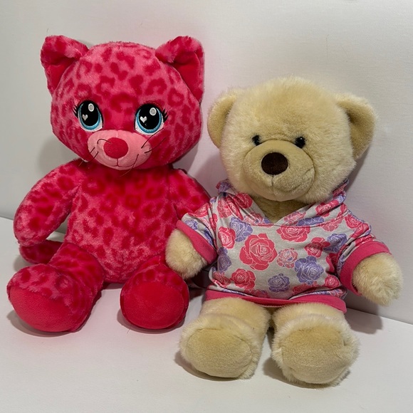 2 BUILD A BEARS WITH SWEATSHIRT - Picture 1 of 5